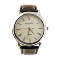 High Class PU Leather Band Classic Style Rome Number Dial Men Women Wrist Watch