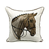 High-end Modern Minimalist Personality Canvas Cotton Horse Head Embroidered Sofa Backrest Pillow Embroidery Embroidered Pillowcase