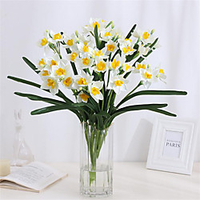 High-grade Simulation Multi Head Daffodil Bouquet Daffodil Green Plant Decoration 60cm miniinthebox
