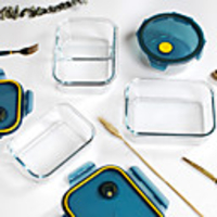 High Quality Borosilicate Glass Lunch Box Heat Resistant with Lid 950ml