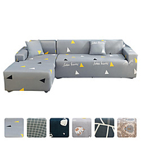 High Quality Print Dustproof All-powerful Slipcovers Stretch L Shape Sofa Cover Super Soft Fabric Couch Cover Sofa Furniture Protector With One Free Boster Case miniinthebox