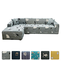High Quality Print Dustproof All-powerful Slipcovers Stretch L Shape Sofa Cover Super Soft Fabric Couch Cover Sofa Furniture Protector With One Free Boster Case miniinthebox
