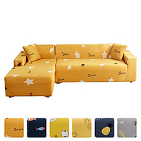 High Quality Print Dustproof All-powerful Slipcovers Stretch L Shape Sofa Cover Super Soft Fabric Couch Cover Sofa Furniture Protector With One Free Boster Case miniinthebox