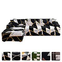 High Quality Print Dustproof All-powerful Slipcovers Stretch L Shape Sofa Cover Super Soft Fabric Couch Cover Sofa Furniture Protector With One Free Boster Case miniinthebox