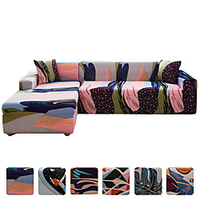 High Quality Print Dustproof All-powerful Slipcovers Stretch L Shape Sofa Cover Super Soft Fabric Couch Cover Sofa Furniture Protector With One Free Boster Case miniinthebox