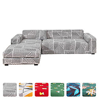 High Quality Print Dustproof All-powerful Slipcovers Stretch L Shape Sofa Cover Super Soft Fabric Couch Cover Sofa Furniture Protector With One Free Boster Case miniinthebox