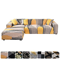 High Quality Print Dustproof All-powerful Slipcovers Stretch L Shape Sofa Cover Super Soft Fabric Couch Cover Sofa Furniture Protector With One Free Boster Case miniinthebox