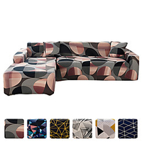 High Quality Print Dustproof All-powerful Slipcovers Stretch L Shape Sofa Cover Super Soft Fabric Couch Cover Sofa Furniture Protector With One Free Boster Case miniinthebox