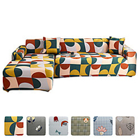 High Quality Print Dustproof All-powerful Slipcovers Stretch L Shape Sofa Cover Super Soft Fabric Couch Cover Sofa Furniture Protector With One Free Boster Case miniinthebox