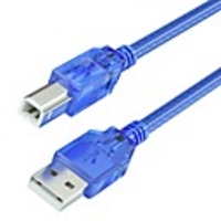 High Speed Transparent Blue USB 2.0 Printer Cable 30CM Type A Male to Type B Male Dual Shielding for 0.3m