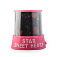 Highlighted Romantic Star,  Hearts and Lovers Bedroom Night Lamp Projector with Adapor (2 Colors)