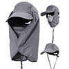 Hiking Cap Flap Hat Sun Hat Windproof UV Resistant Breathable 360° Solar Protection Spring Summer Removable Neck Face Flap Cover Caps Mesh for Men Women Camping Hiking Fishing Climbing Pink Grey