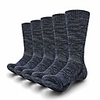 hiking socks mens moisture wicking thick padded cotton sock trekking outdoor performance 5 pack,  5 x dark blue,  l (men shoe 10-12 us)