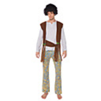 Hippie Disco Retro Vintage 1960s Hippie Disco Pants Outfits Masquerade Dude Men