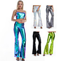 Hippie Disco Retro Vintage Hippie 1970s Disco 1980s Pants Masquerade Dude Funk Women