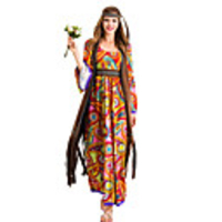 Hippie Diva Disco 1980s Vacation Dress Dress Outfits Vest Headwear Women