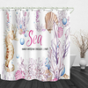 Hippocampus Print Waterproof Fabric Shower Curtain for Bathroom Home Decor Covered Bathtub Curtains Liner Includes with Hooks