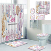 Hippocampus Printed Bathtub Curtain Liner Covered With Waterproof Fabric Shower Curtain For Bathroom Home Decoration With Hook Floor Mat And Four-piece Toilet Mat