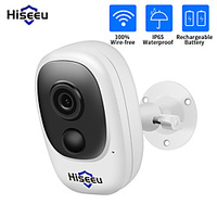 Hiseeu 1080P Wireless Battery IP Camera WiFi Rechargeable 2MP Outdoor Security Video Surveillance Camera Waterproof PIR Motion Night Vision Motion Detection Two Way Audio