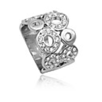 Hollow Crystal Diamond Inlaid Ring