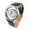 Hollow Out and Transparent Design Unisex Quartz Wrist Watch - Black