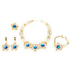 Hollow Out Rhinestone Crystal Sun Flower Shape Jewelry Set