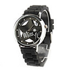 Hollow Out Star Pattern Design Unisex Quartz Wrist Watch with Crystal Decoration - Black