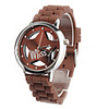 Hollow Out Star Pattern Design Unisex Quartz Wrist Watch with Crystal Decoration - Brown