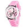 Hollow Out Star Pattern Design Unisex Quartz Wrist Watch with Crystal Decoration - Pink
