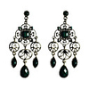 Hollow-Out Vintage Silver Pendant Turquoise Earrings