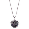 Hollow Round Gem Antique Silver Necklace