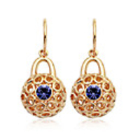 Hollow Sphere Inlaid Crystal Earrings