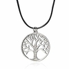hollow tree of life leather necklacevintage silver family tree pendant necklace.fashion jewelry for women and girls (silver)