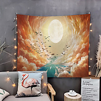 Home Living Tapestry Wall Hanging Tapestries Wall Blanket Wall Art Wall Decor Flower Moon Tapestry Wall Decor
