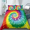 Home Textiles 3D Print Bedding Set Duvet Cover Set with Pillowcase, 2/3 pcs Duvet Cover Sets Rainbow Tie Dye Print Bedding Set