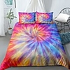 Home Textiles 3D Print Bedding Set Duvet Cover Set with Pillowcase, 2/3 pcs Duvet Cover Sets Rainbow Tie Dye Print Bedding Set