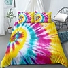 Home Textiles 3D Print Bedding Set Duvet Cover Set with Pillowcase, 2/3 pcs Duvet Cover Sets Rainbow Tie Dye Print Bedding Set