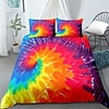 Home Textiles 3D Print Bedding Set Duvet Cover Set with Pillowcase, 2/3 pcs Duvet Cover Sets Rainbow Tie Dye Print Bedding Set