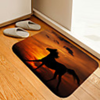 Hongxia Horse Digital Printing Floor Mat Flowers Kitten Girl Modern Bath Mats Nonwoven / Memory Foam Novelty Bathroom
