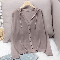 hooded ice silk summer knitted cardigan jacket women