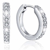 hoop earrings 925 sterling silver 18k white gold plated halo round huggie earring cubic zirconia jewelry