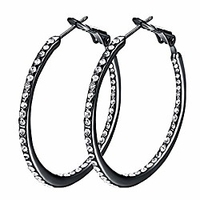 hoop earrings,  cubic zirconia white gold plated hoop earrings for womens,  rhinestone girls jewelry