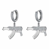 hoop gun earrings diamond dangle earrings cubic zirconia drop earring for men women teen gifts iced out hip hop fashion jewelry