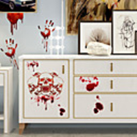 Horror Blood Handprint Halloween Wall Stickers Decorative Wall Stickers,  PVC Home Decoration Wall Decal Wall Decoration / Removable