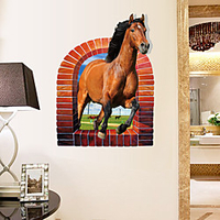 Horse Break Wall Stickers Bedroom / Office,  Pre-pasted PVC Home Decoration Wall Decal 1pc
