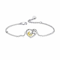 horse jewelry gift 925 sterling silver girls horse adjustable bracelet for women girls (horse bracelet rose)