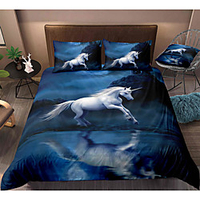 Horse Print 3-Piece Duvet Cover Set Hotel Bedding Sets Comforter Cover with Soft Lightweight Microfiber,  Include 1 Duvet Cover,  2 Pillowcases for Double/Queen/King(1 Pillowcase for Twin/Single)