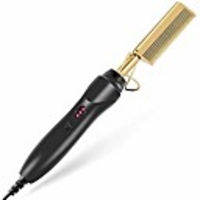 []Hot Comb Hair Straightener - Electric Straightening Comb for African American Hair and Wigs - Technology Hair Straightener for Wet and Dry Hair - Quick Heated Comb for Men Long Beard