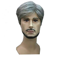 Hot Fashion Short Curly Gray Gloomy Flaxen Men Wigs Natural Looking Synthetic Hair Wig miniinthebox