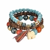 hot sale! bohemian wood beaded bracelets amp; bangles for women ethnic tassel elephant multilayer bracelet charm pulseiras bijoux candy color creative gift home christmas decor clearance